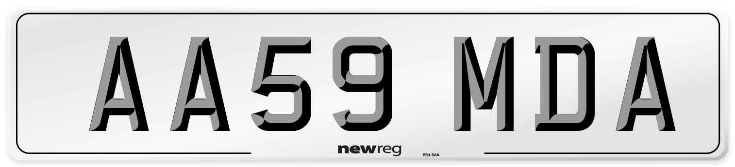 AA59 MDA Number Plate from New Reg